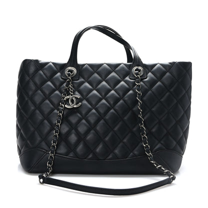 Chanel Calfskin Quilted Small Easy Shopping Tote Black 1 of 11