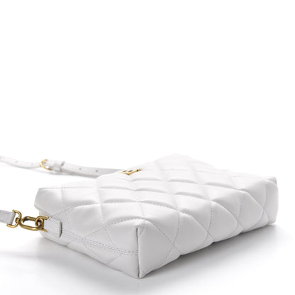 Balenciaga Nappa Calfskin Quilted Touch B Camera Shoulder Bag White 4 of 11