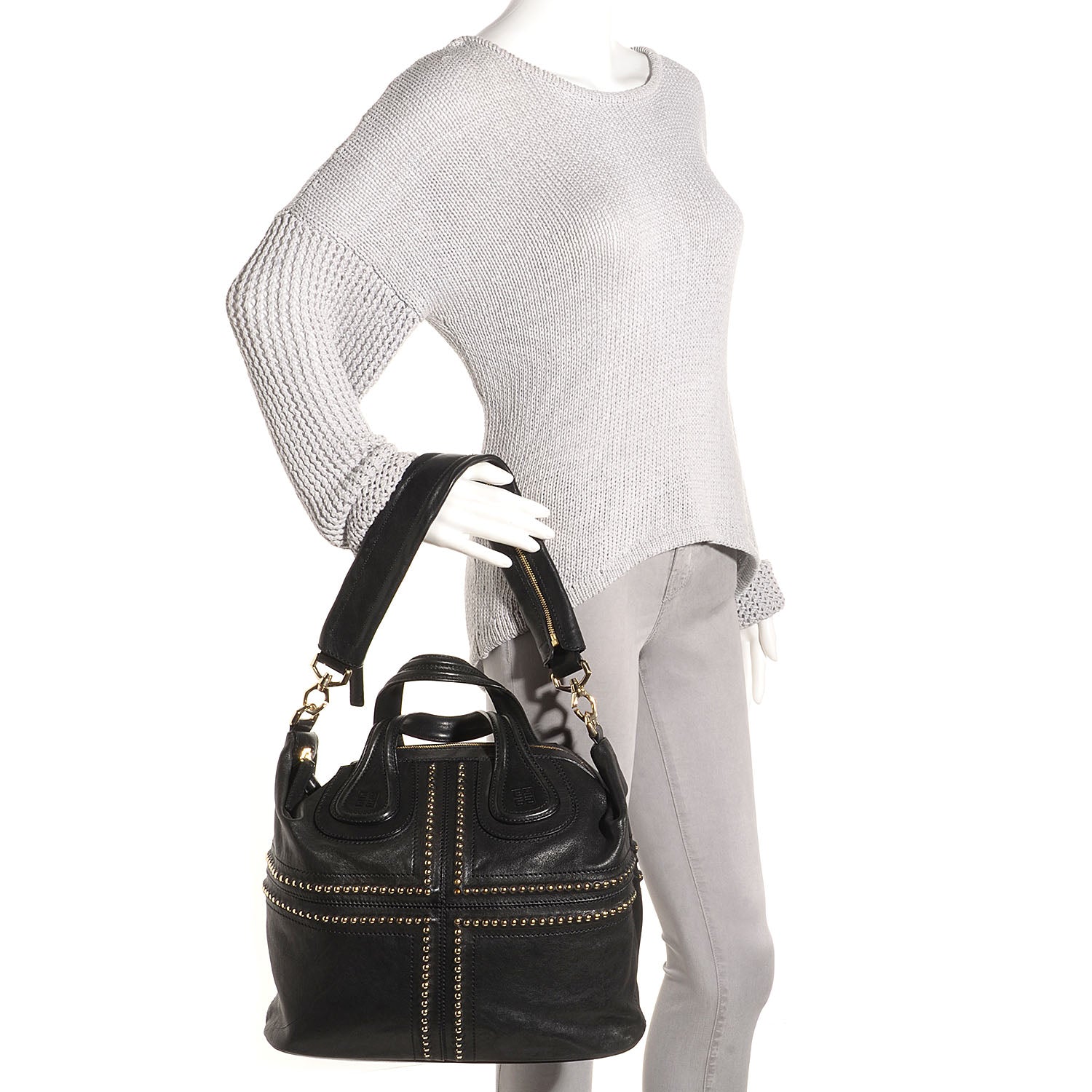 Givenchy Lambskin Studded Medium Nightingale Black 2 of 8