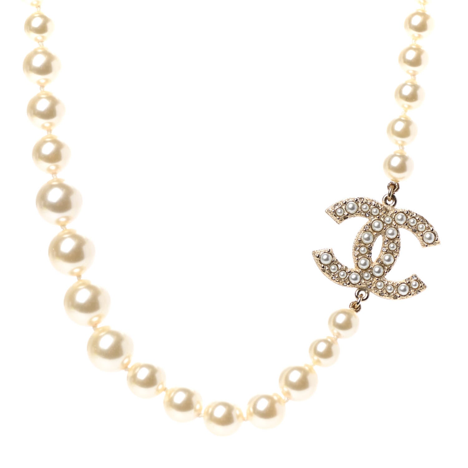Chanel Pearl CC 100th Anniversary Necklace Light Gold 1 of 6