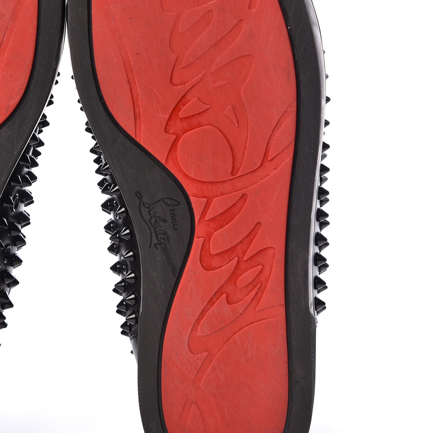 Christian Louboutin Calfskin Mens Louis Spikes Flat Sneakers 45 Black 9 of 13