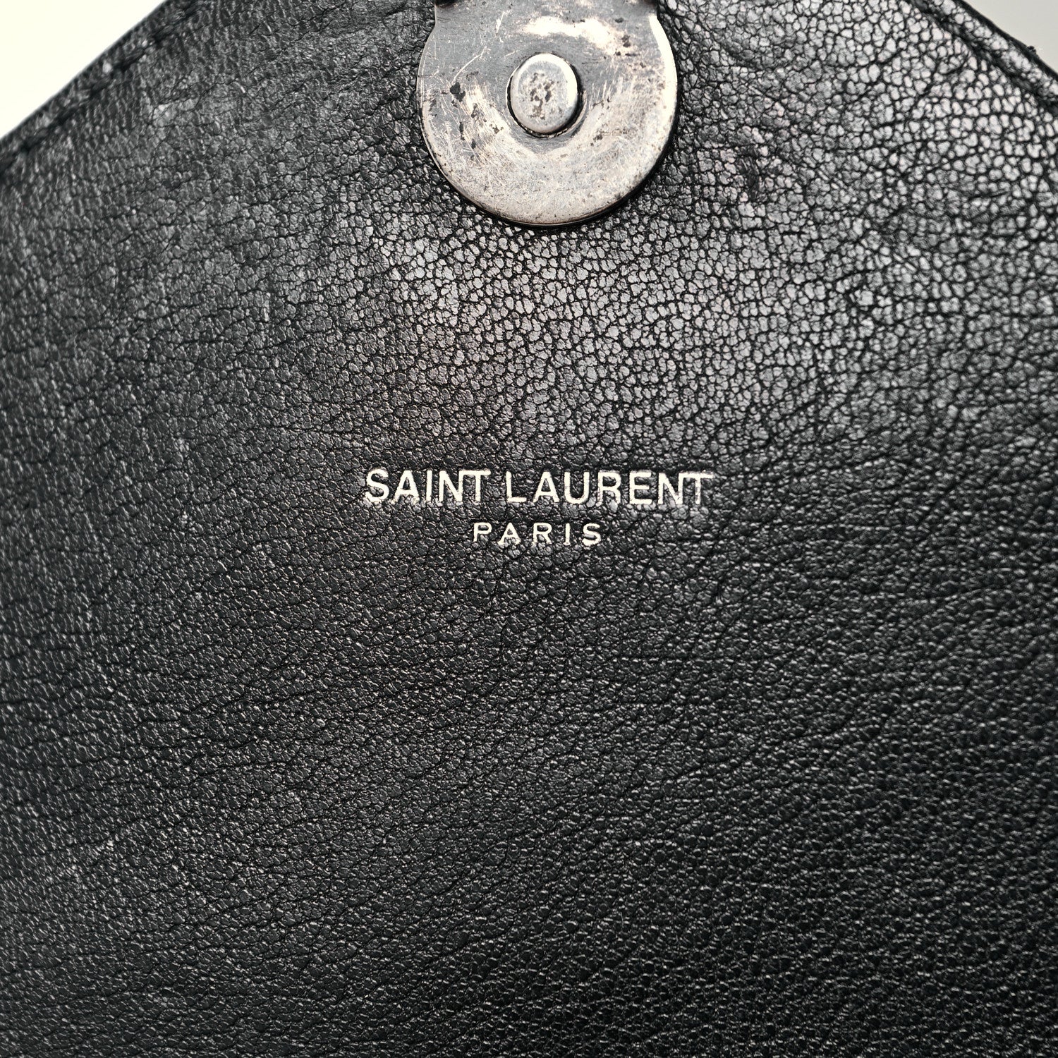 Saint Laurent Calfskin Matelasse Diamond Quilted Monogram Medium College Bag Black 7 of 13