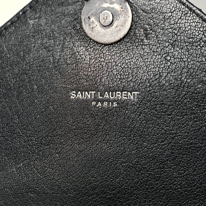 Saint Laurent Calfskin Matelasse Diamond Quilted Monogram Medium College Bag Black 7 of 13
