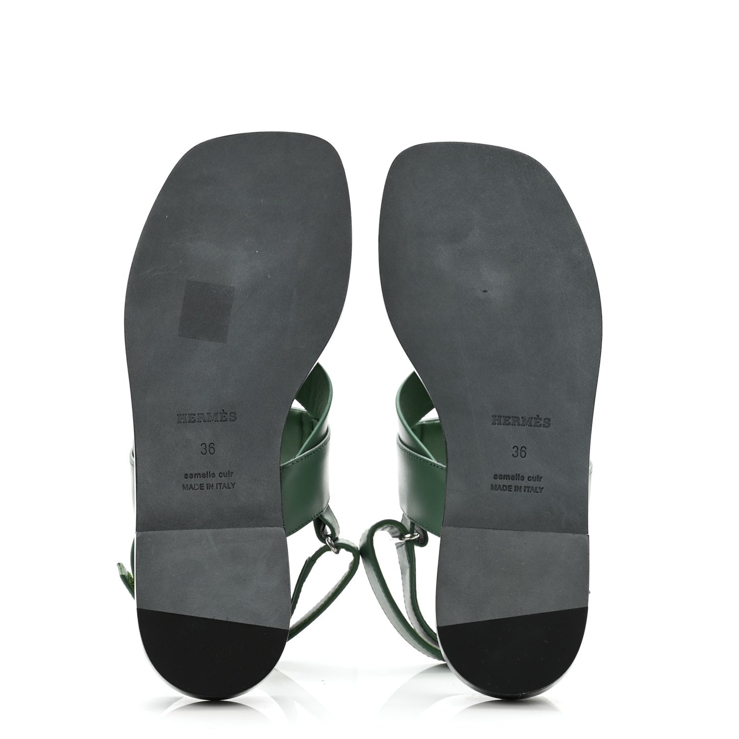 Calfskin Womens Ines Sandals 36 Vert Lierre