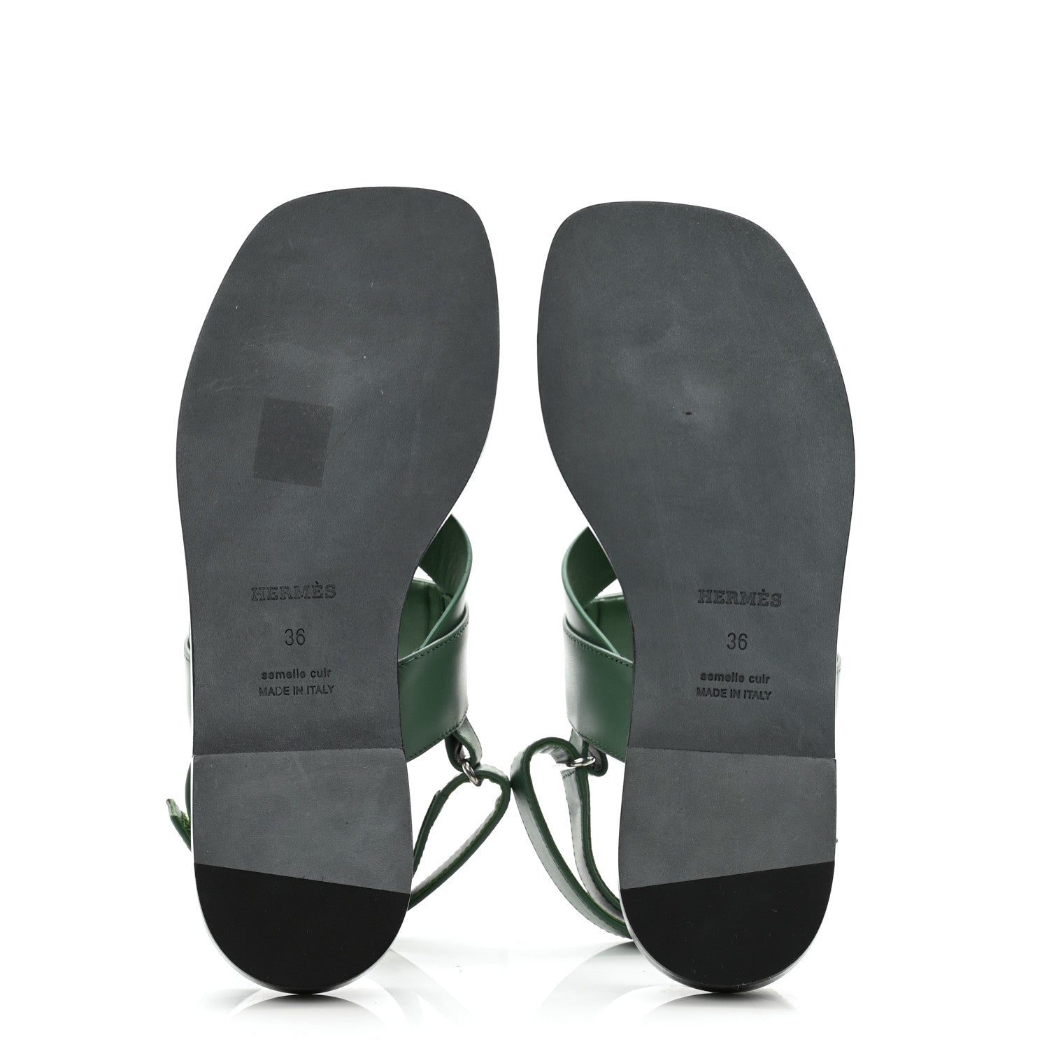 Hermes Calfskin Womens Ines Sandals 36 Vert Lierre 5 of 10