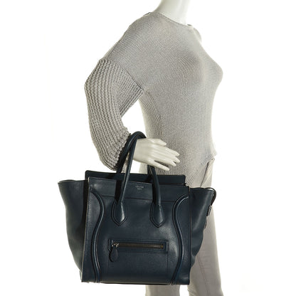 Celine Drummed Calfskin Mini Luggage Orage 2 of 8