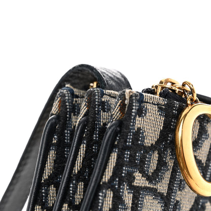 Christian Dior Oblique Saddle Pouch With Strap Navy Blue 13 of 14