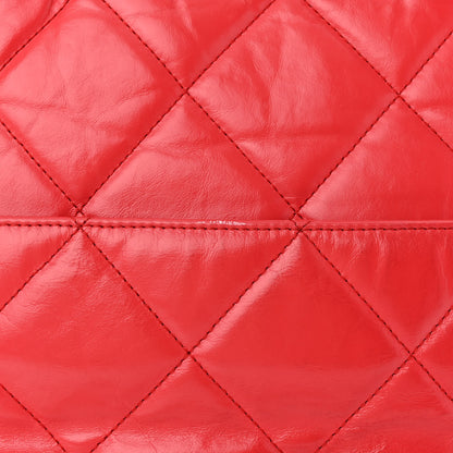 Chanel Aged Calfskin Quilted Medium Express Bowling Bag Red 10 of 13