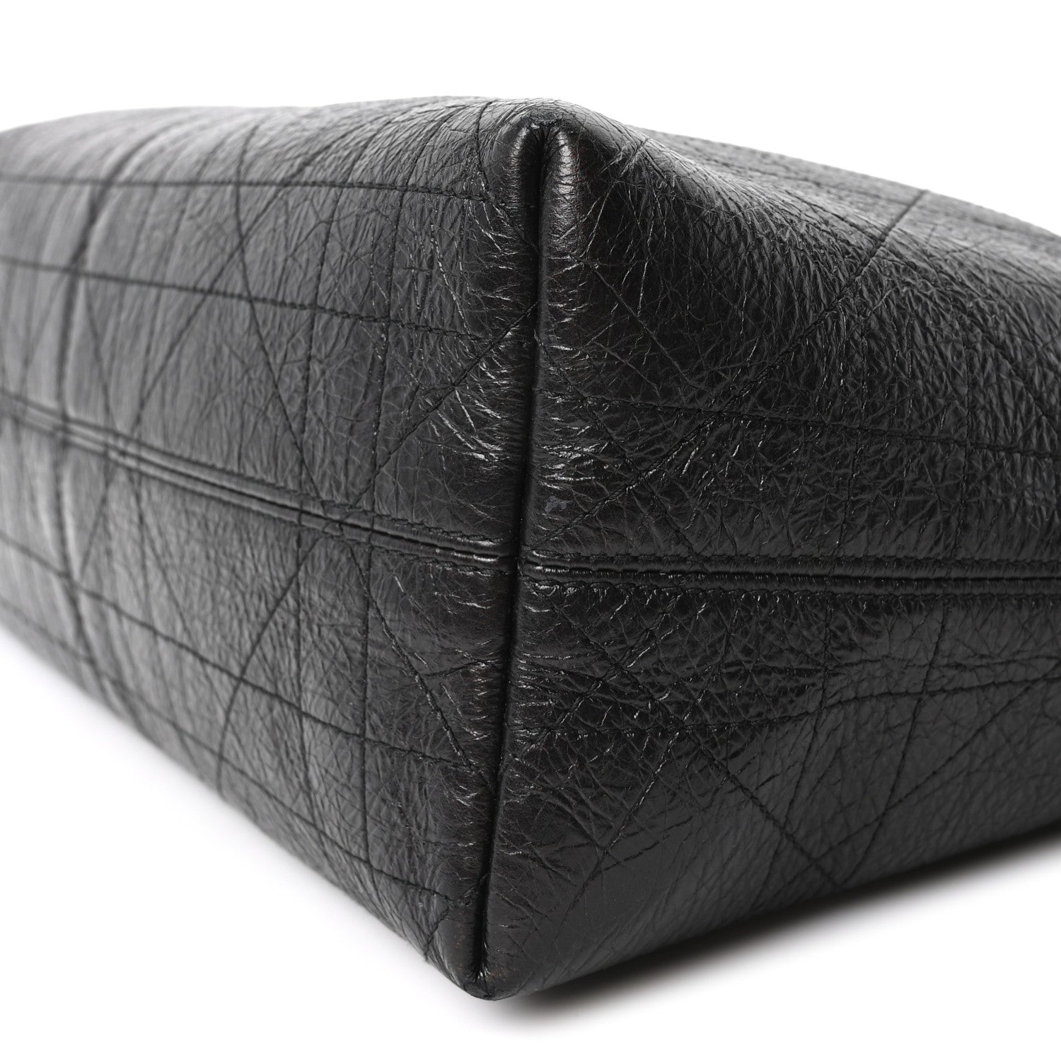 Christian Dior Grained Calfskin Flat Macrocannage Medium Voyage Bag Black 10 of 10