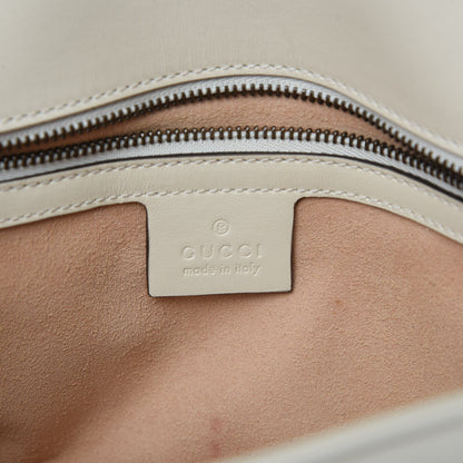 Gucci Calfskin Matelasse Small GG Marmont Shoulder Bag White 6 of 13