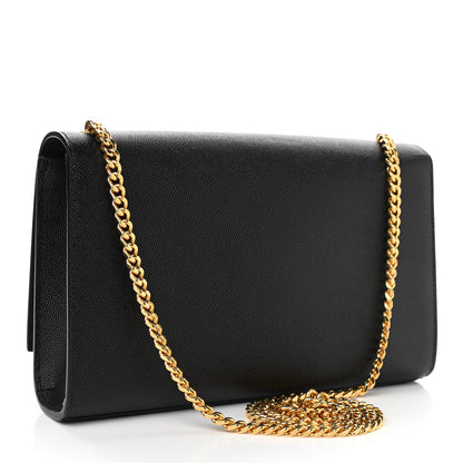 Saint Laurent Grain De Poudre Medium Classic Monogram Kate Satchel Black 3 of 9