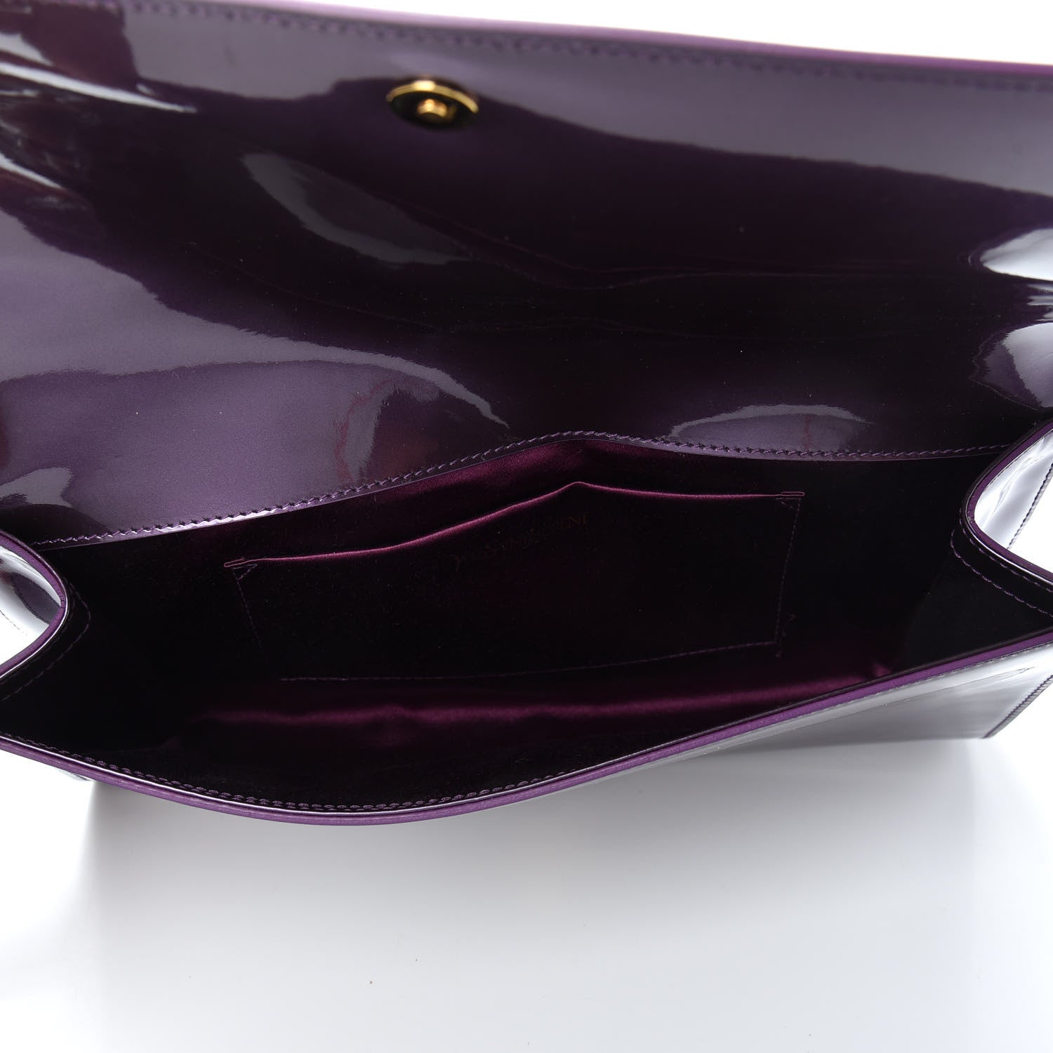 Saint Laurent Patent Calfskin Monogram Large Belle De Jour Clutch Purple 5 of 6