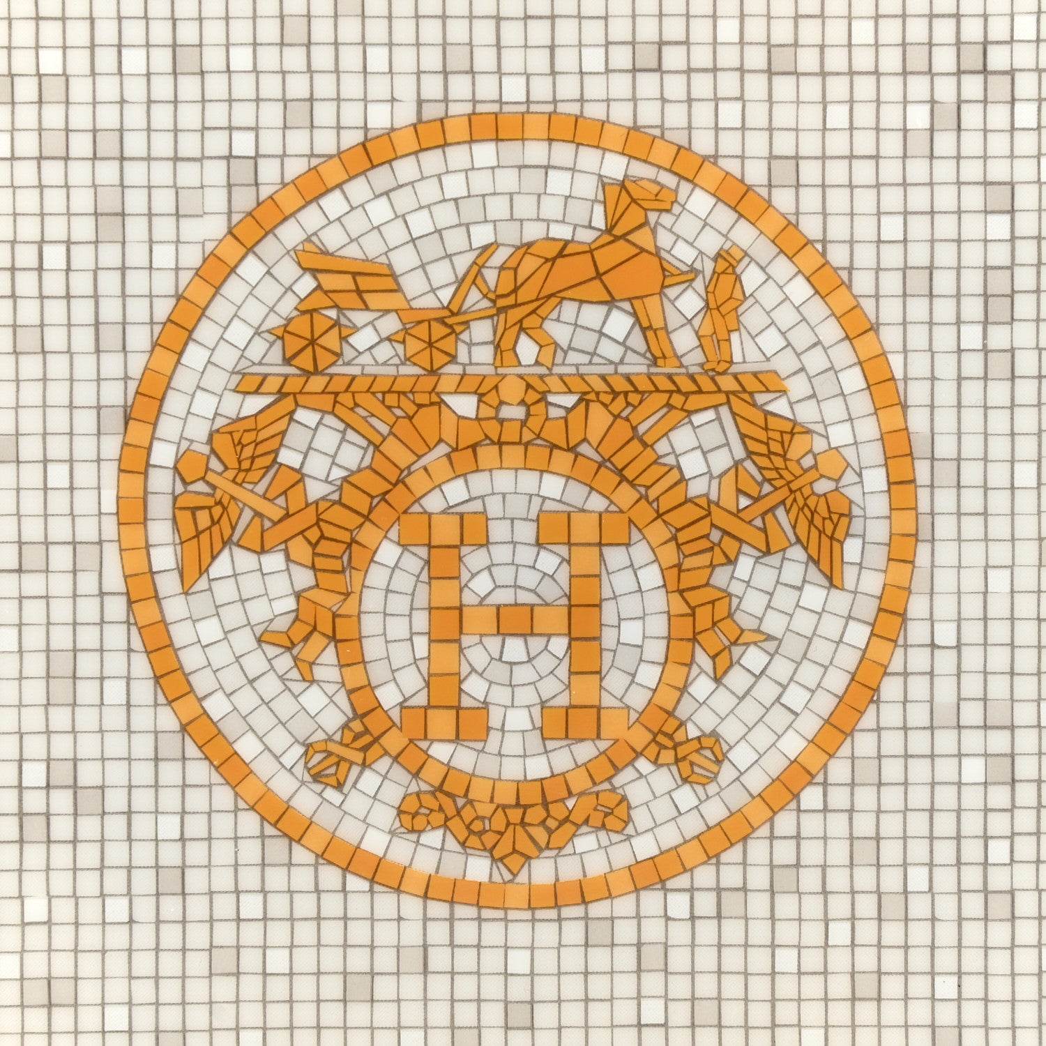 Hermes Porcelain Mosaique au 24 Gold Sushi Plate 6 of 7