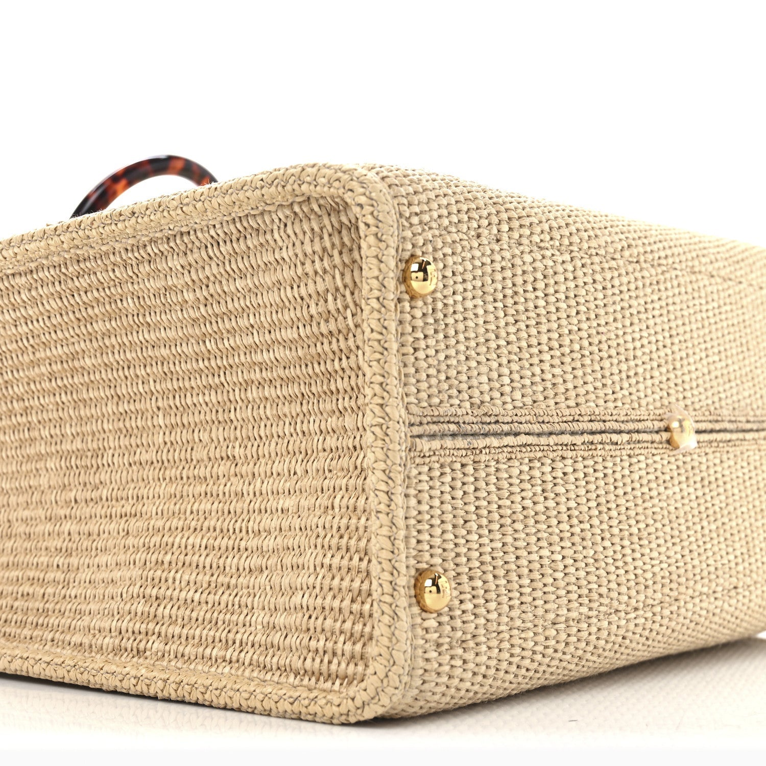 Fendi Straw Vitello King Plexiglass Woven Medium Fendi Sunshine Shopper Tote Natural Black 10 of 11
