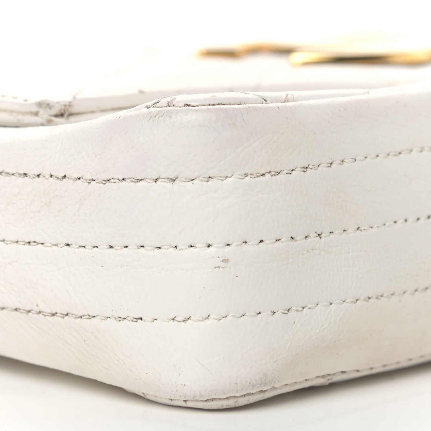 Lambskin Quilted Single Flap White