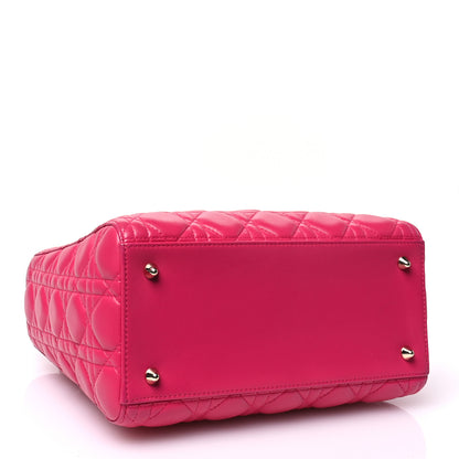 Christian Dior Lambskin Cannage Medium Lady Dior Fuchsia 4 of 10