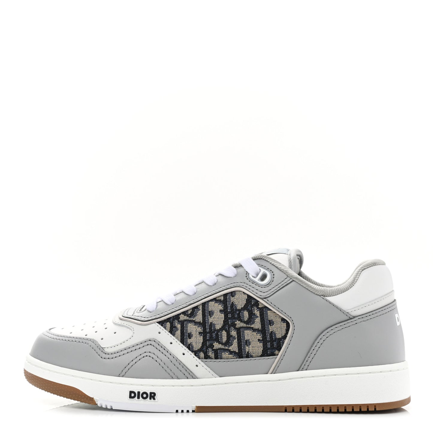 Smooth Calfskin Jacquard Oblique Mens B27 Low Top Sneakers 40 Beige Blue