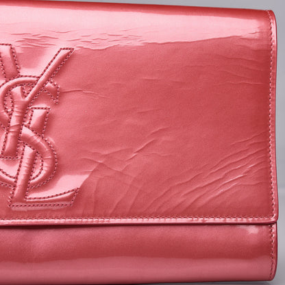 Saint Laurent Patent Large Belle De Jour Clutch Pink 8 of 14