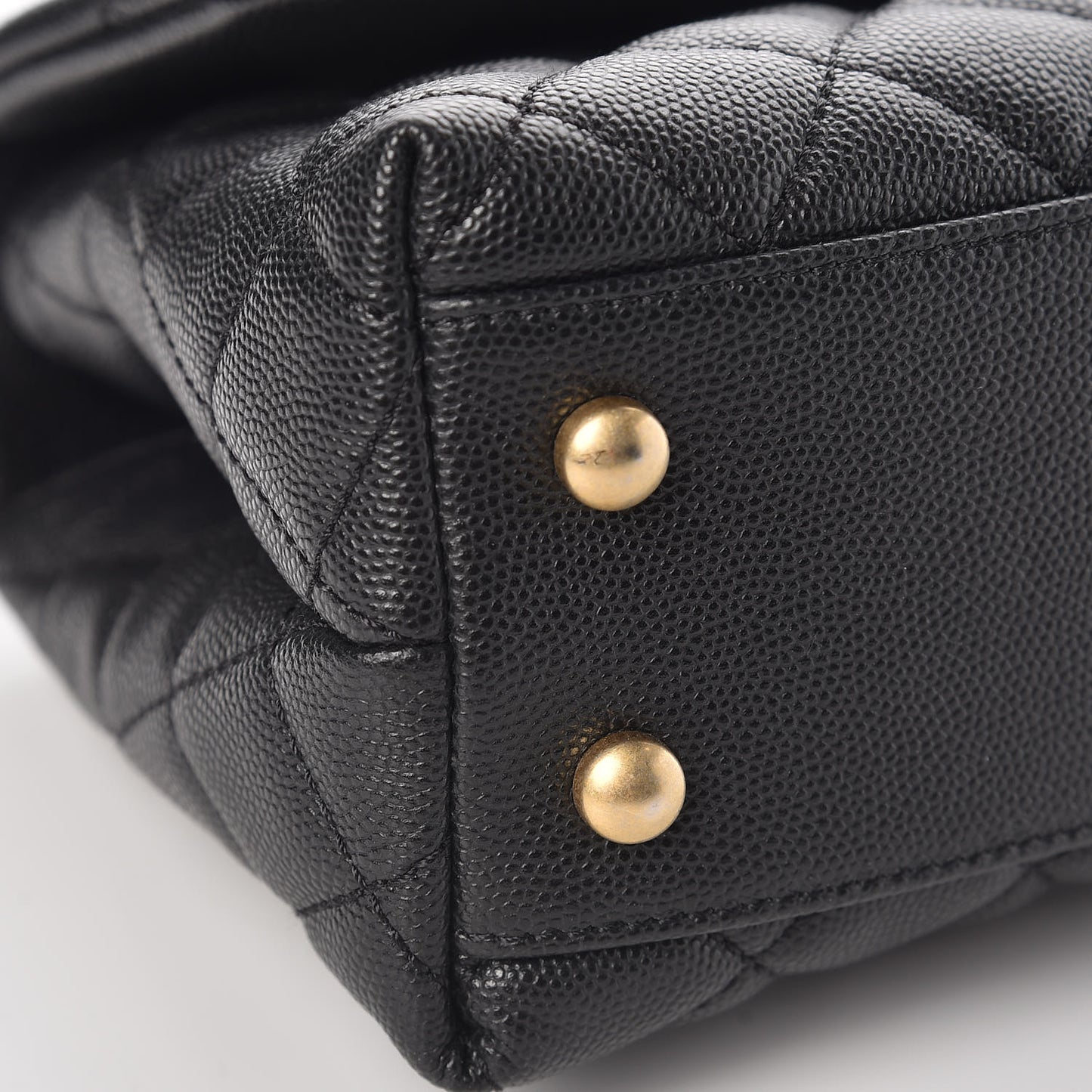 Caviar Quilted Mini Coco Handle Flap Black