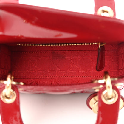 Christian Dior Patent Cannage Mini Lady Dior Red 5 of 12