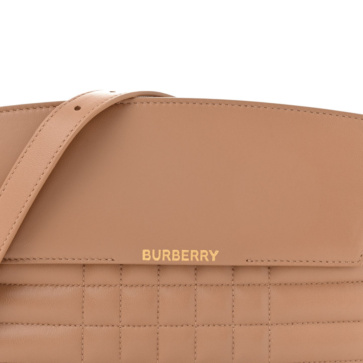Lambskin Quilted Catherine Shoulder Bag Beige