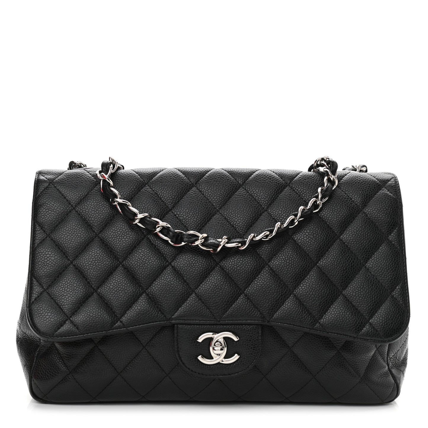 Caviar Quilted Jumbo Single Flap Black