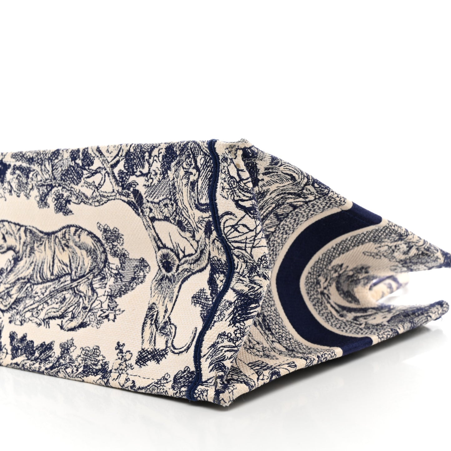 Canvas Embroidered Medium Dioriviera Toile De Jouy Book Tote Blue