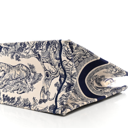 Christian Dior Canvas Embroidered Medium Dioriviera Toile De Jouy Book Tote Blue 10 of 12