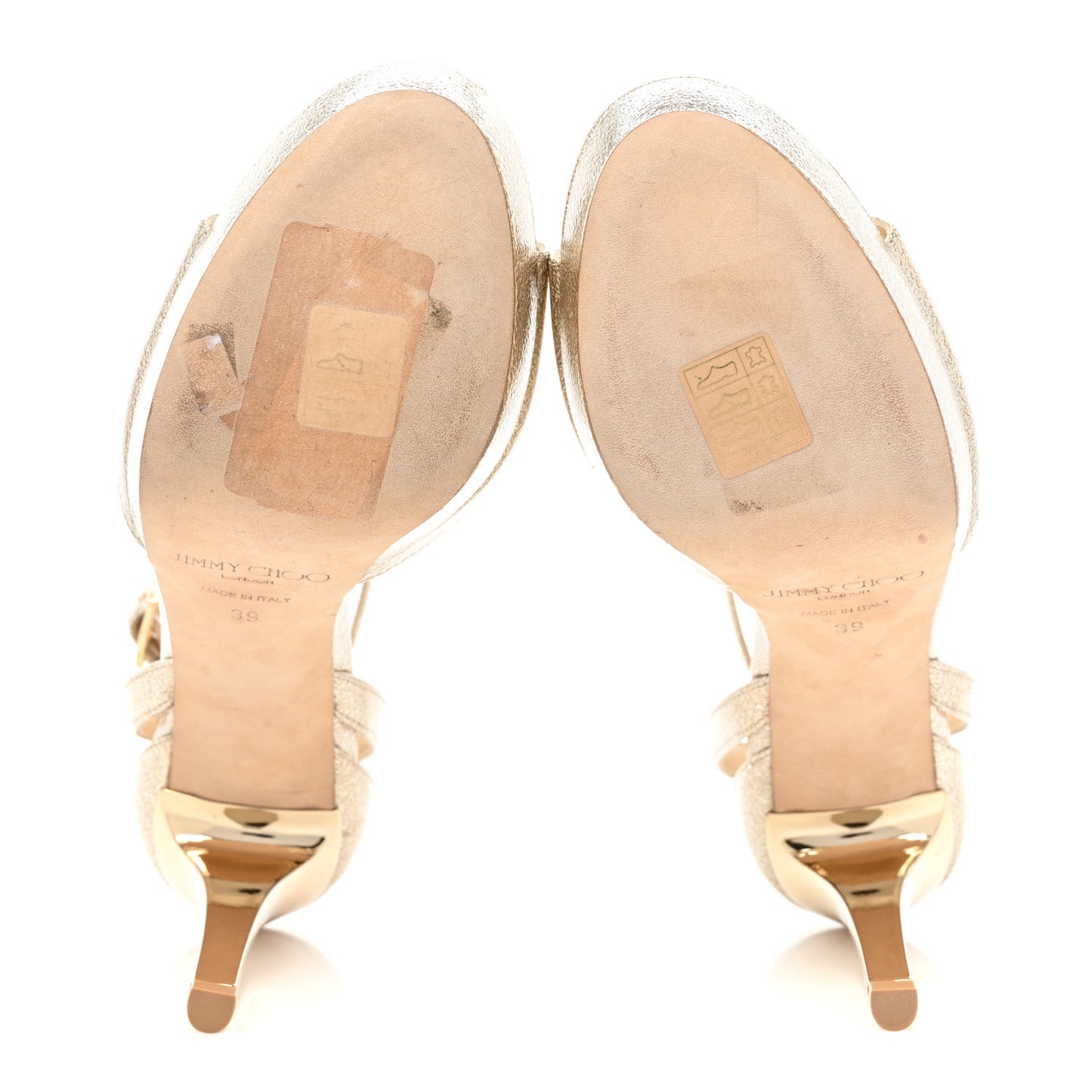 Textured Patent Kayden Ankle Strap Sandal 39 Gold