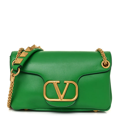Valentino Garavani Nappa Stud Sign Shoulder Bag Ultra Green 1 of 13