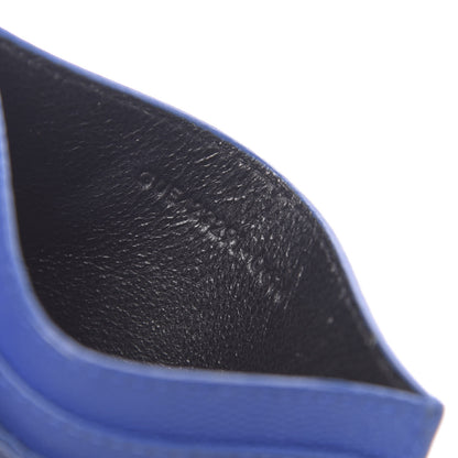 Saint Laurent Grain De Poudre Matelasse Monogram Credit Card Case Blue Majorelle 7 of 10