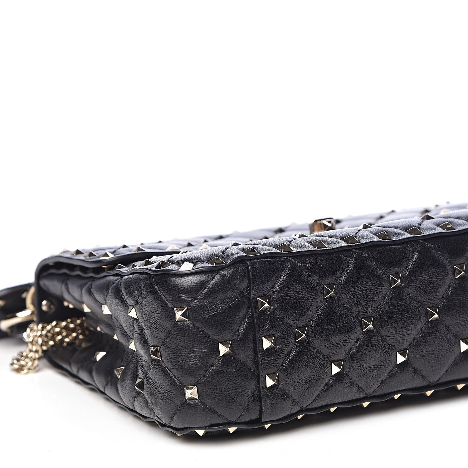Valentino Garavani Lambskin Medium Rockstud Spike Shoulder Bag Black 8 of 10