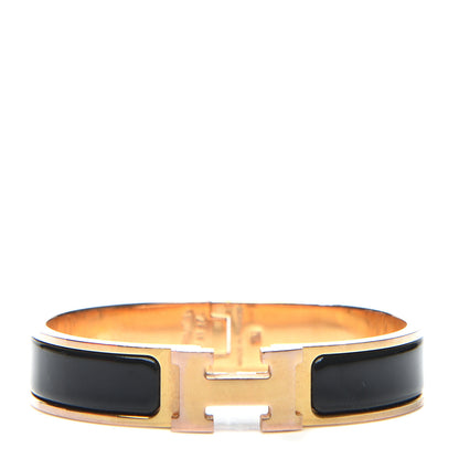Hermes Enamel Narrow Clic Clac H Bracelet PM Black 1 of 5