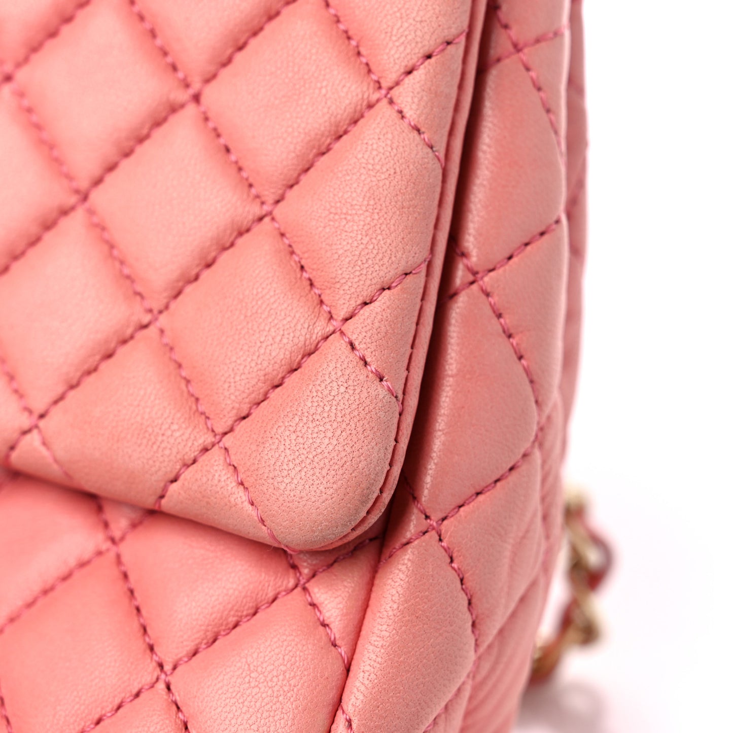 Lambskin Quilted Valentine Charms Medium Single Flap Pink