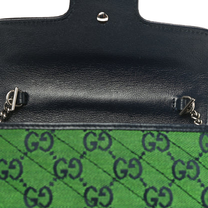 Gucci Monogram Multicolor Matelasse Diagonal Super Mini GG Marmont Shoulder Bag Green Blue 10 of 10