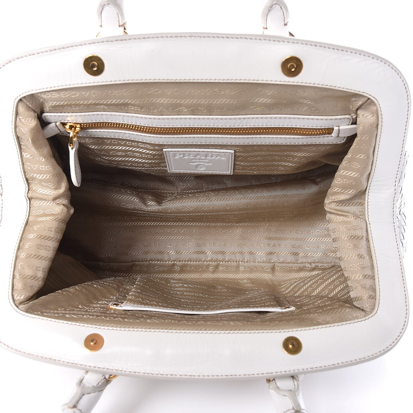 Goatskin Woven Frame Satchel Bianco