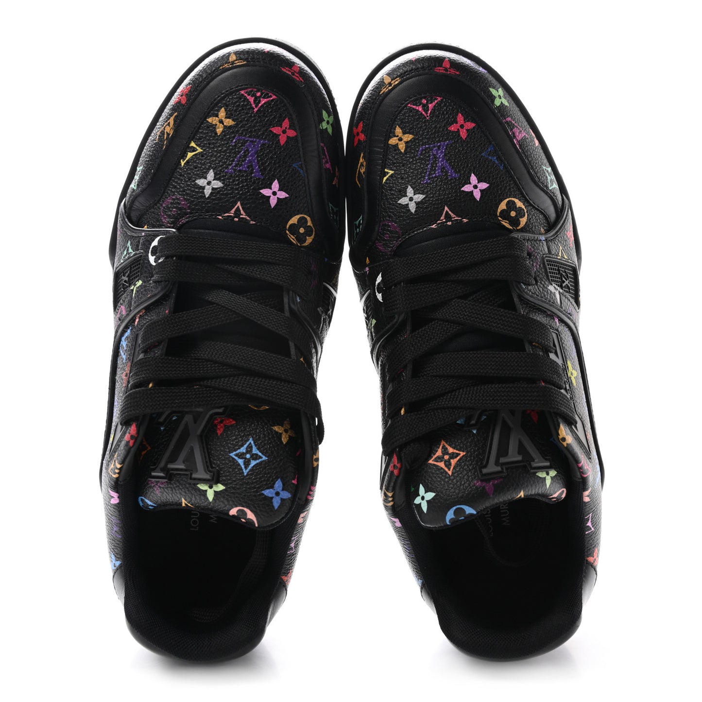 LV X TM Calfskin Monogram Multicolor Womens LV Trainer Sneakers 37.5 Black