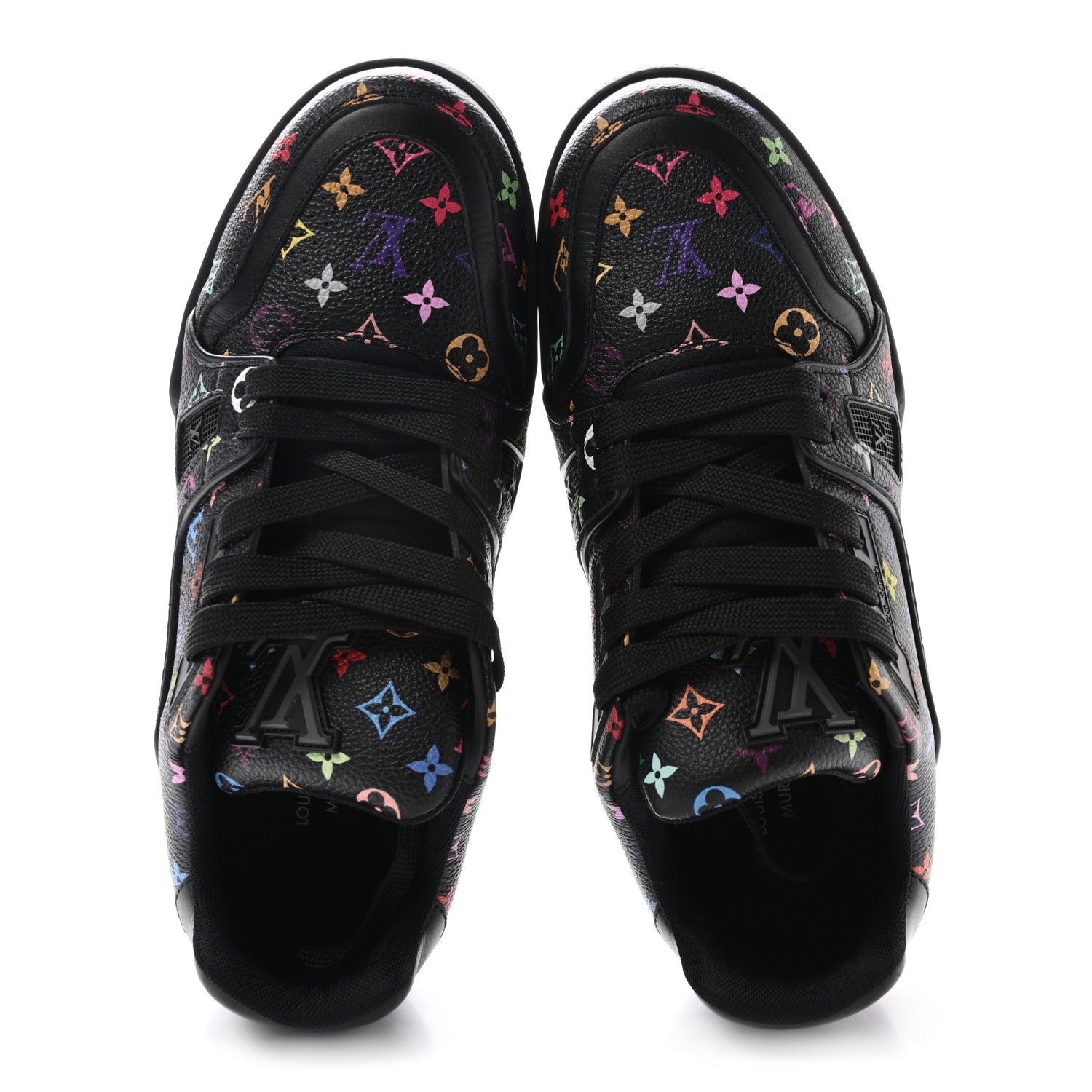 Louis Vuitton LV X TM Calfskin Monogram Multicolor Womens LV Trainer Sneakers 37.5 Black 2 of 10