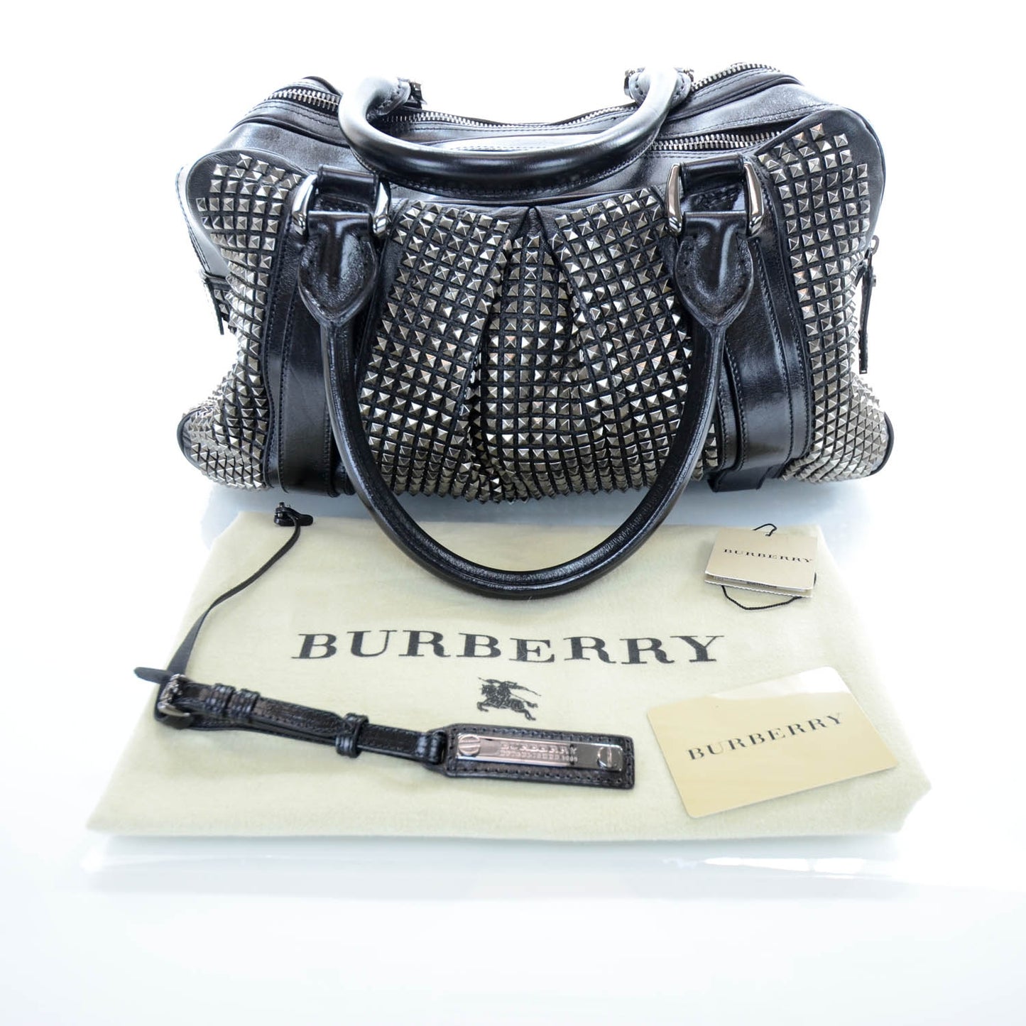 Prorsum Leather Studded Knight Satchel Black