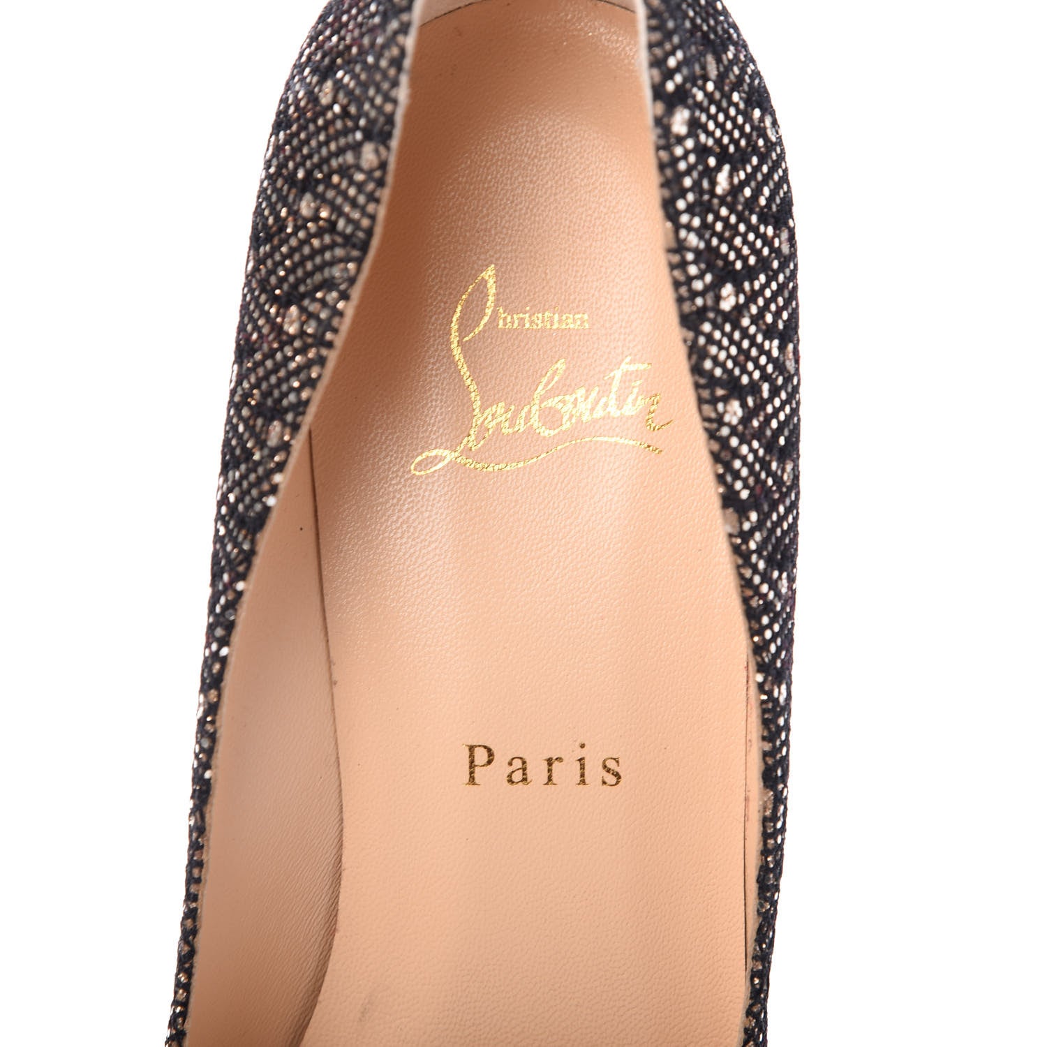 Christian Louboutin Glitter Palace SP Oxyde Fetish Peep 130 Pumps 40 Platine Silver 5 of 7