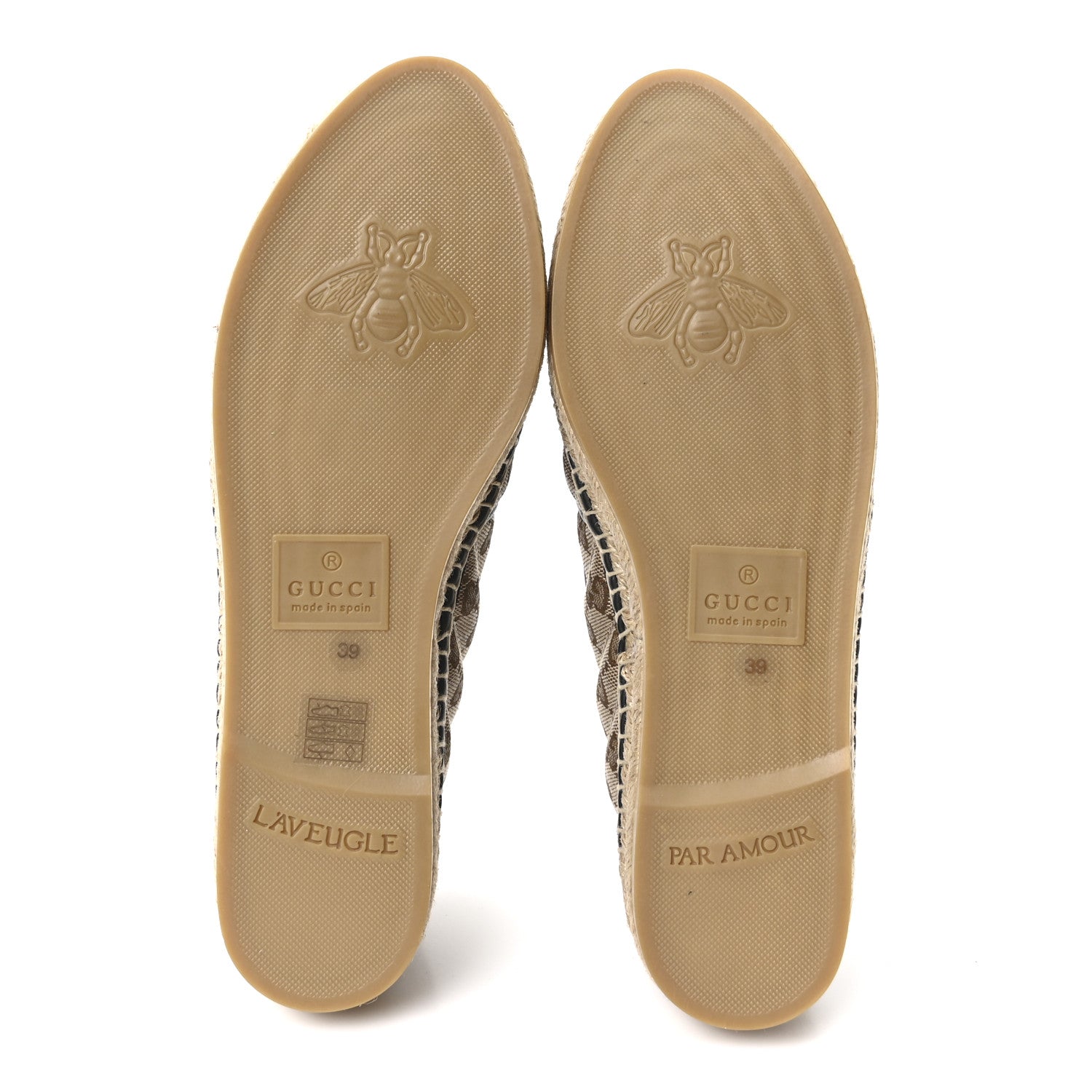 Gucci Monogram Matelasse Diagonal GG Marmont Espadrilles 39 Beige Ebony Black 6 of 11