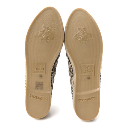Gucci Monogram Matelasse Diagonal GG Marmont Espadrilles 39 Beige Ebony Black 6 of 11