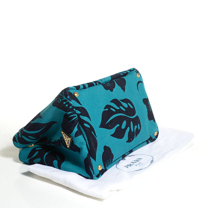Prada Canvas Canapa Hibiscus Tote Turchese 4 of 10