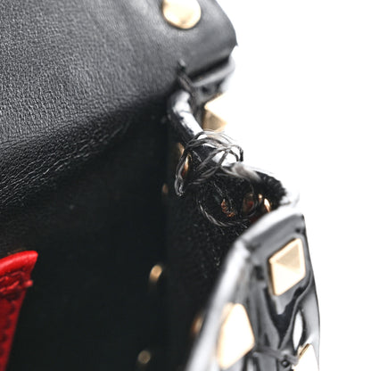 Valentino Garavani Patent Small Rockstud Spike Shoulder Bag Black 10 of 11