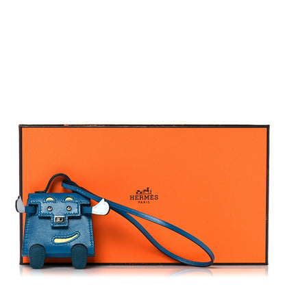 Hermes Tadelakt Chevre Mysore Kelly Quelle Idole Bag Charm Bleu Izmir Jaune Bourgeon Bleu Brume Vert Bosphore 5 of 5