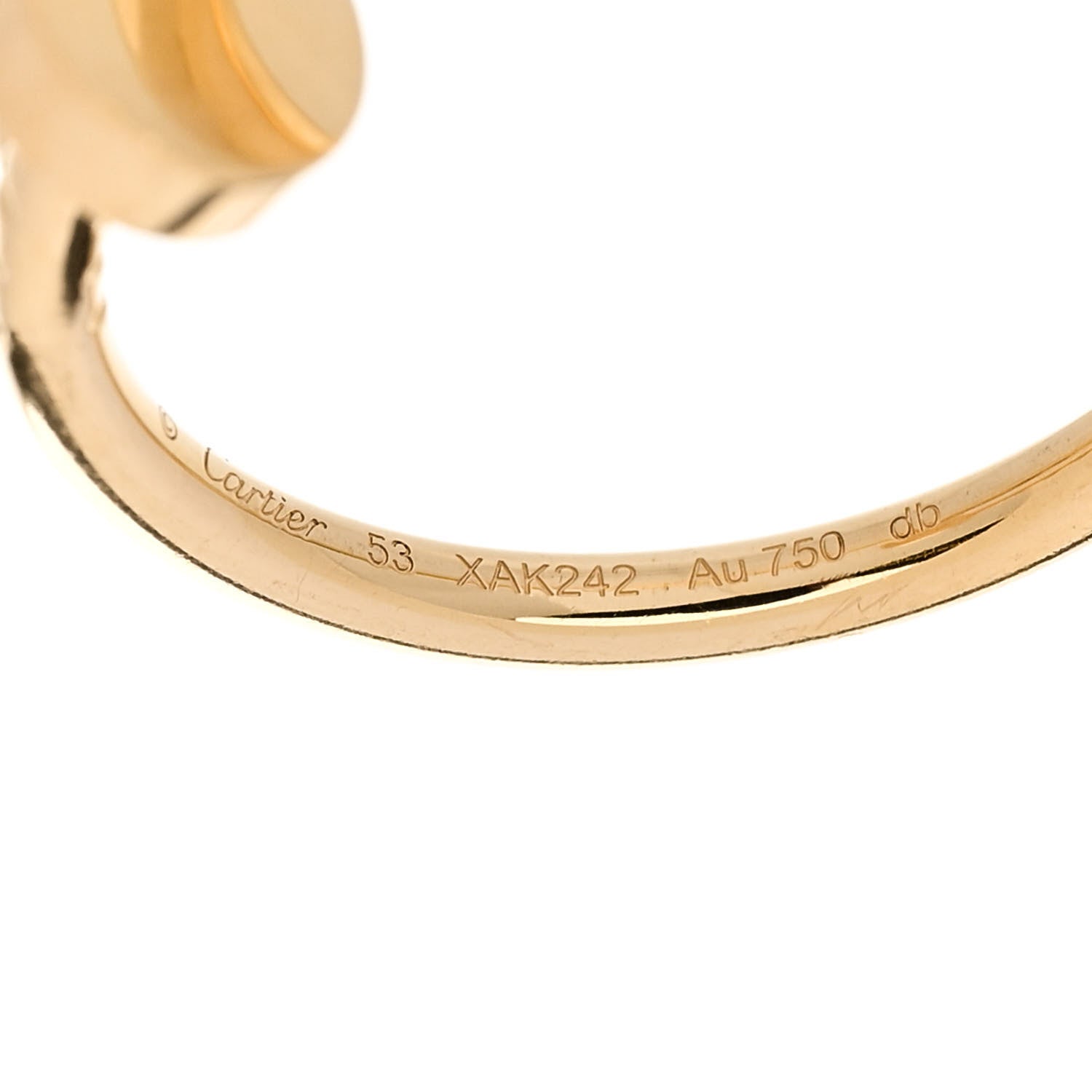 Cartier 18K Yellow Gold Small Juste Un Clou Ring 53 6.5 4 of 5