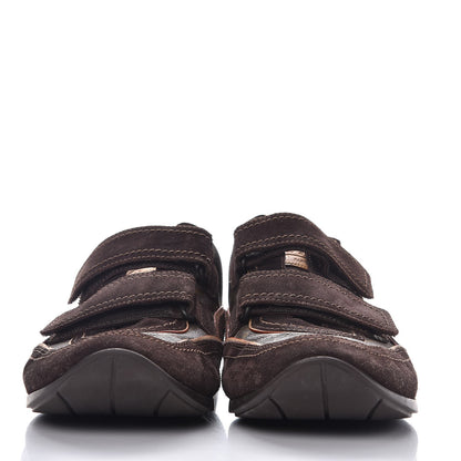 Louis Vuitton Suede Monogram Speeding Velcro Sneakers 8.5 2 of 13