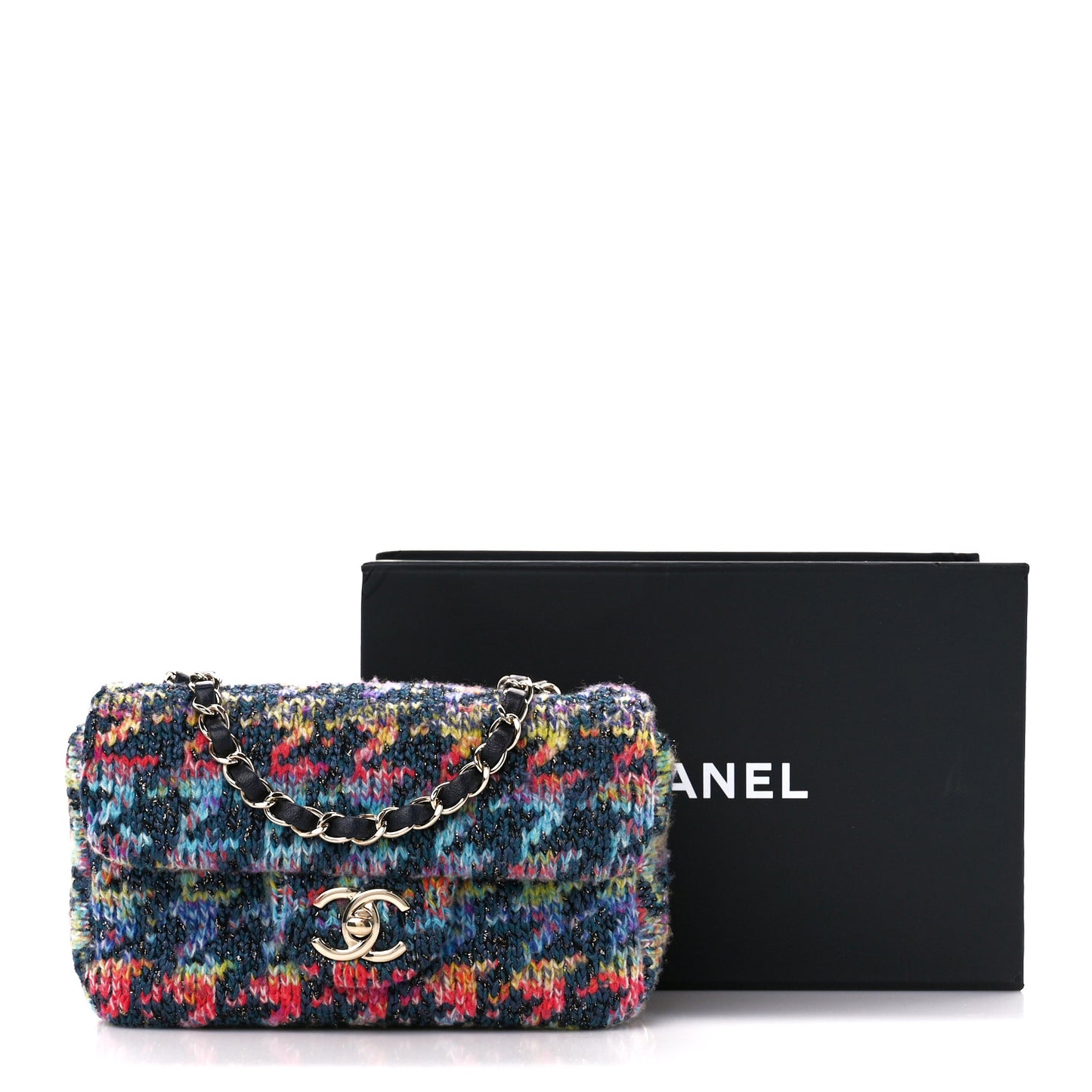Knit Mini Rectangular Flap Multicolor