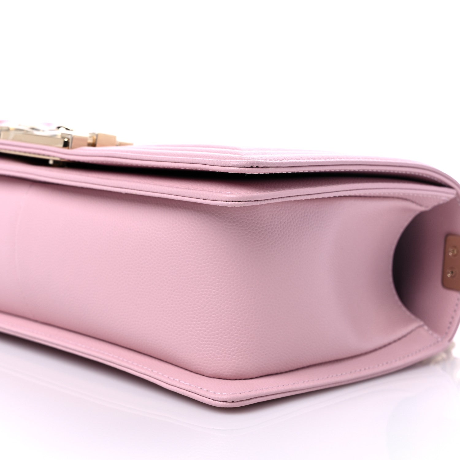 Chanel Caviar Chevron Quilted Medium Boy Flap Light Pink 8 of 9
