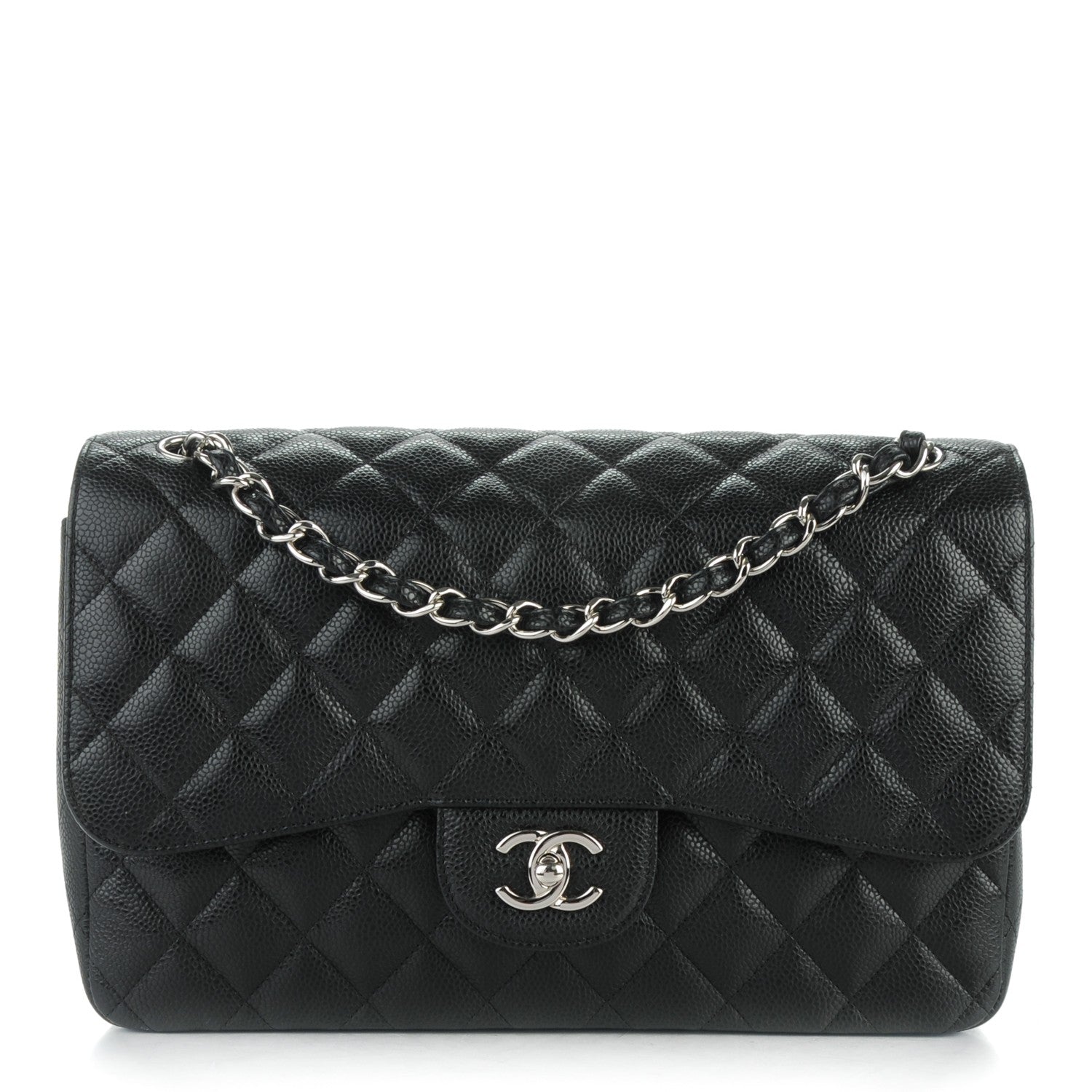 Chanel Caviar Quilted Jumbo Double Flap Black 1 of 7